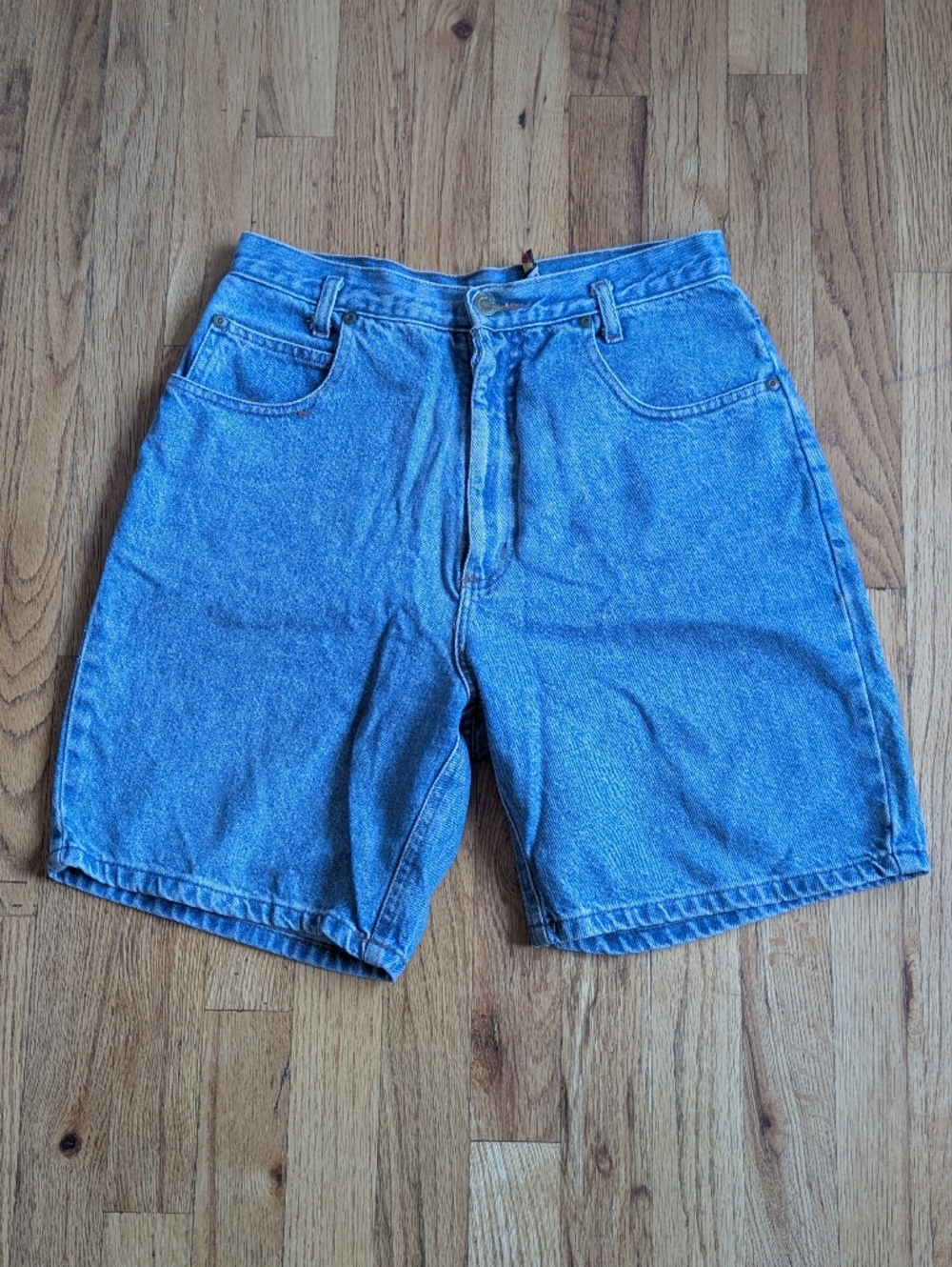High-Rise Blue Denim Jean Shorts